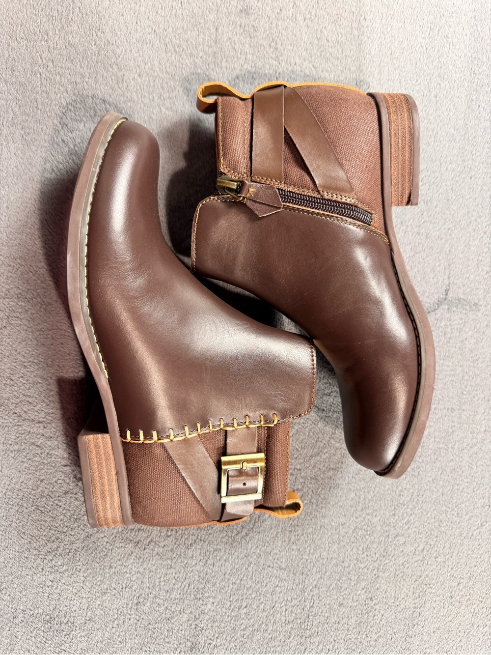 Spenco Dove Creek Women's Brown Leather Ankle Booties